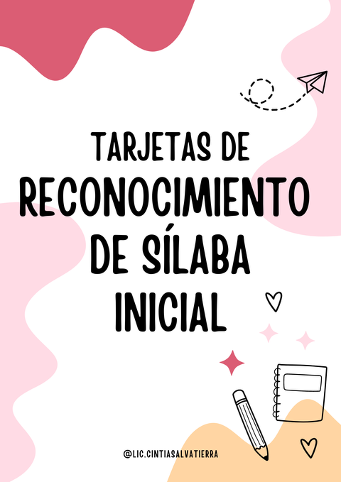 TARJETAS DE RECONOCIMIENTO DE SÍLABA INICIAL