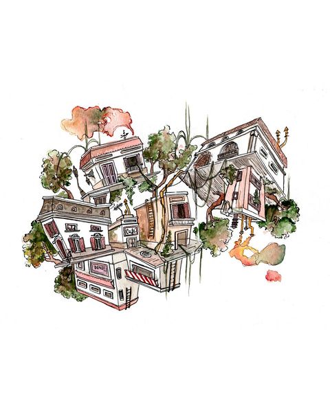 Print A5. Colección Arquitectura Imaginaria. Casas Flotantes. 