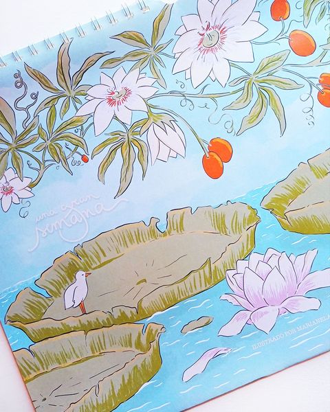 Planner mensual A3 perpetuo ilustrado