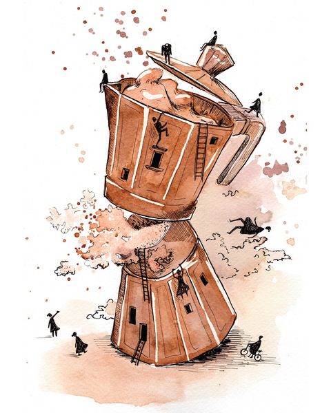 Print A5. Colección Arquitectura Imaginaria. Café intenso. 