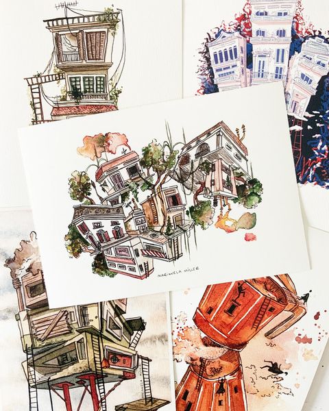 Pack de 5 prints colección Arquitectura imaginaria.