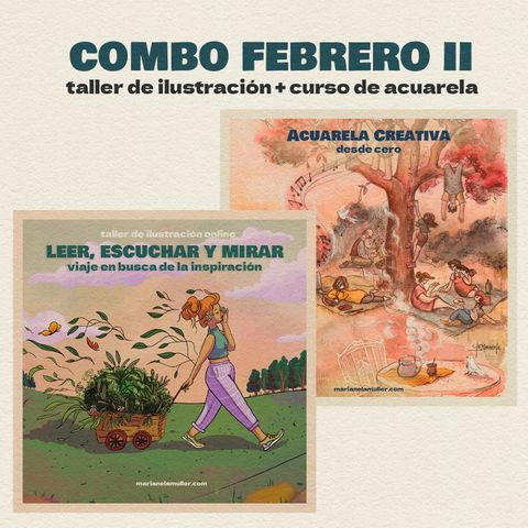 Combo Febrero II. Curso de Acuarela Creativa + Taller de ilustración