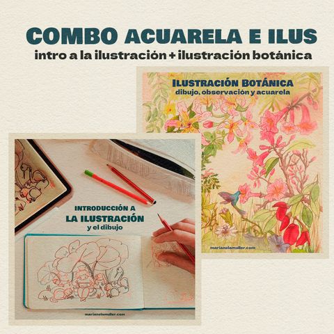 Combo Ilustración y acuarela