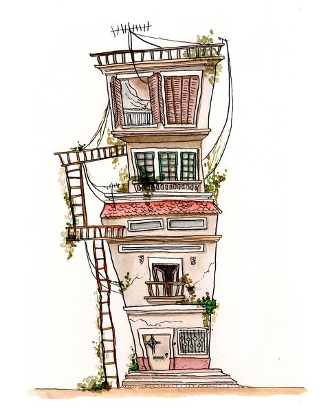 Print A5. Colección Arquitectura Imaginaria. Fachada.