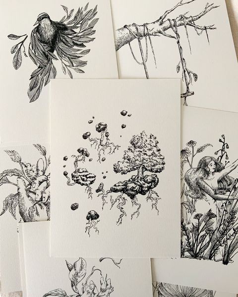 Print A5. Colección Naturaleza en tinta I. Árbol.