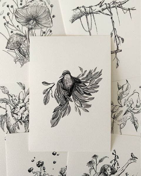 Print A5. Colección Naturaleza en tinta V. Colibrí.