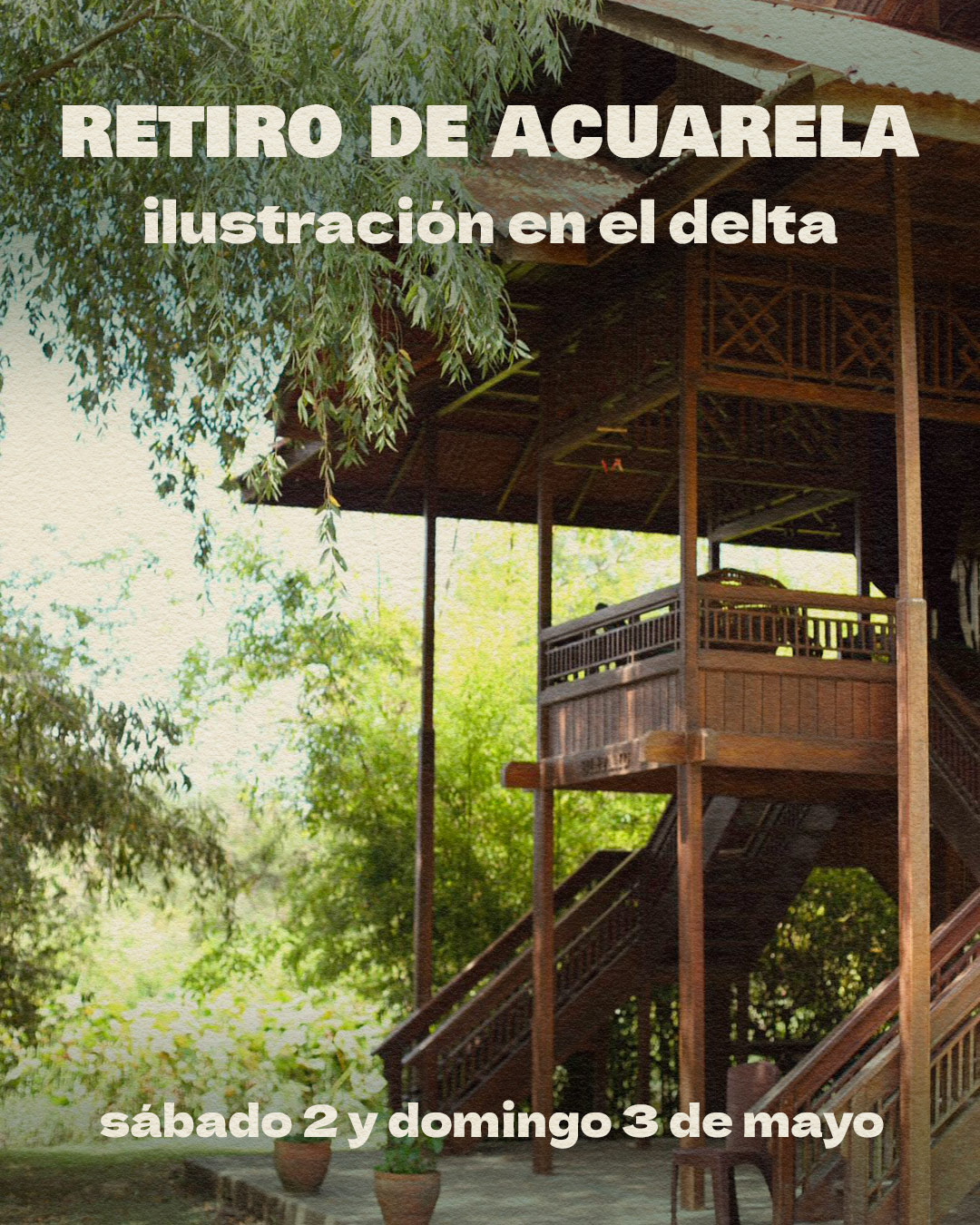 retiro de acuarela e ilustración en el delta tigre