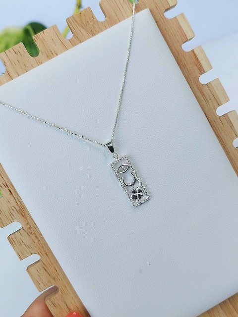 Conjunto Ojo Turco, herradura y trébol. Plata y Circonias 