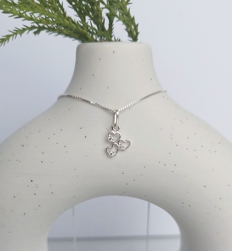 Conjunto mini corazones con Circonias 