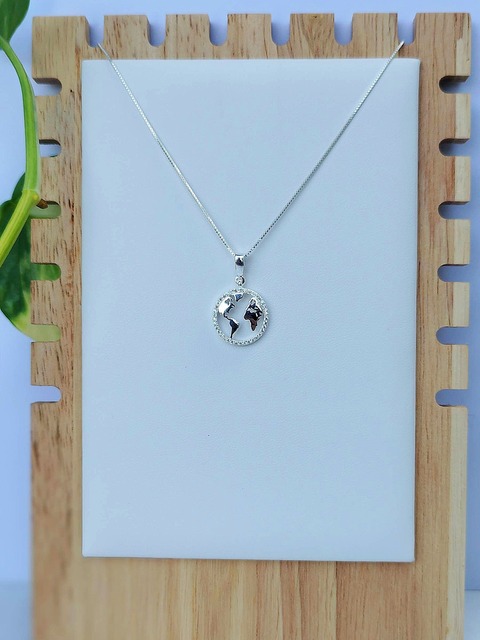 Conjunto mundo de Plata y borde en Circonias 