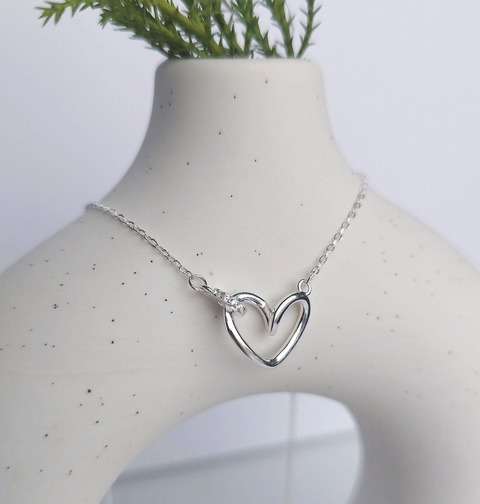 Conjunto corazón de Plata con detalle en Circonias