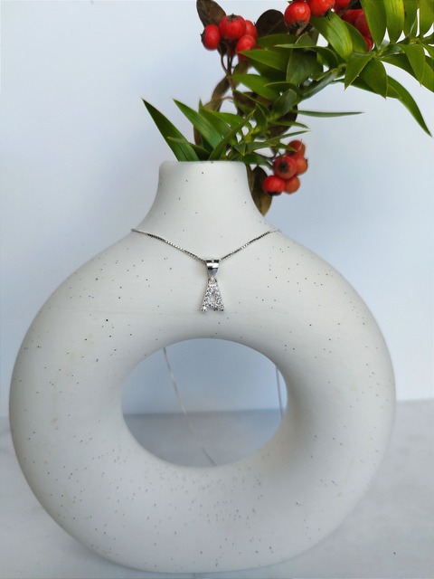 Conjunto inicial. Dije de 1cm de plata y Circonias