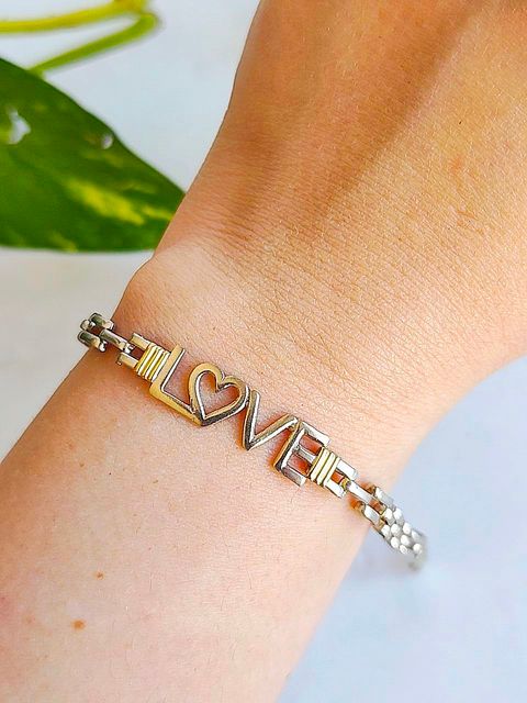 Pulsera LOVE Plata y Oro 