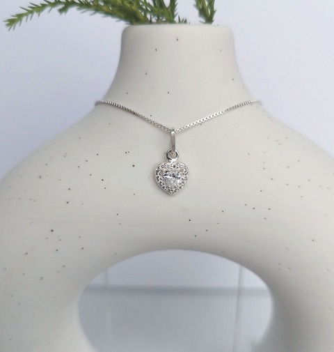  Conjunto corazón en plata y Circonias 