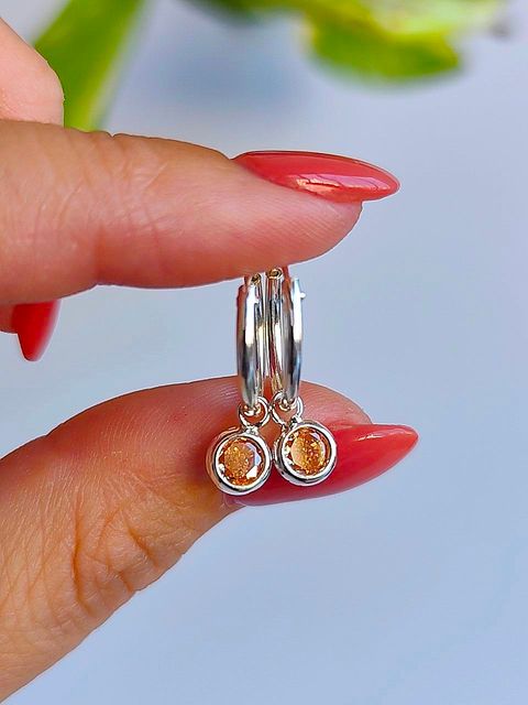 Aros 14mm con Citrino colgante 