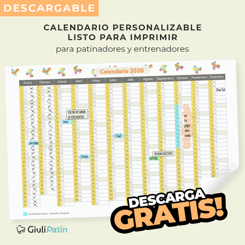 Calendario 2026 de patinaje