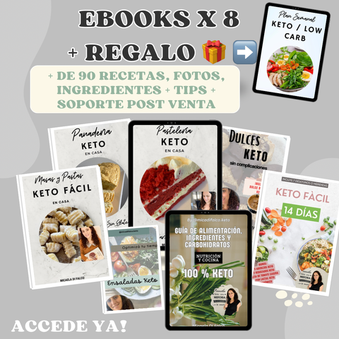 COMBO DELUXE KETO x 8 EBOOKS + SOPORTE POST VENTA + REGALO