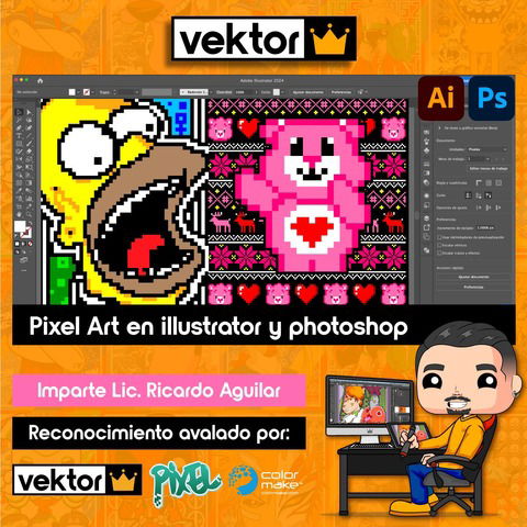 Pixel art en illustrator y photoshop