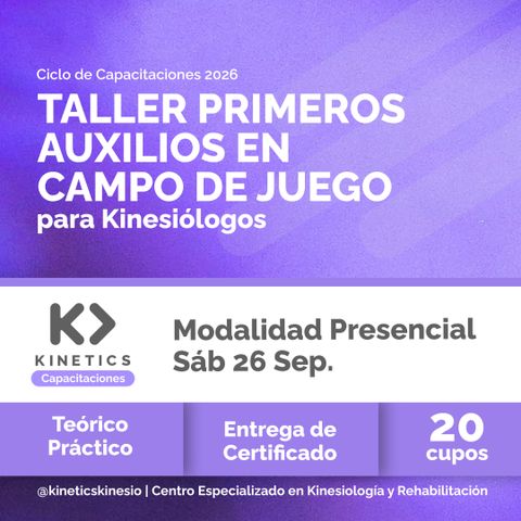 TALLER DE PRIMEROS AUXILIOS EN CAMPO DE JUEGO (Sábado 26 de Septiembre 2026 09:00 hs.)