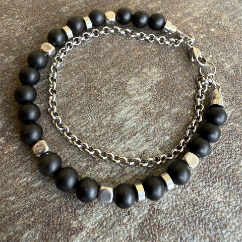 Pulsera Dharma: ónix negro mate