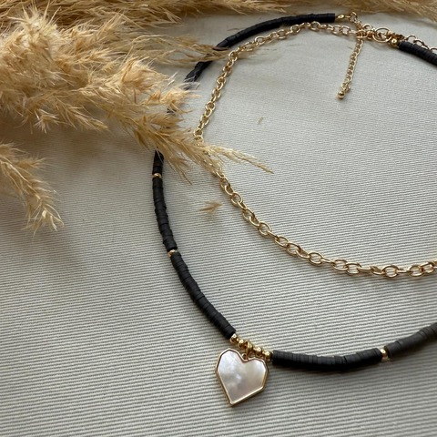 Collar Puente: Corazón de nácar