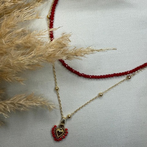 Collar Centinela: sagrado corazón rojo