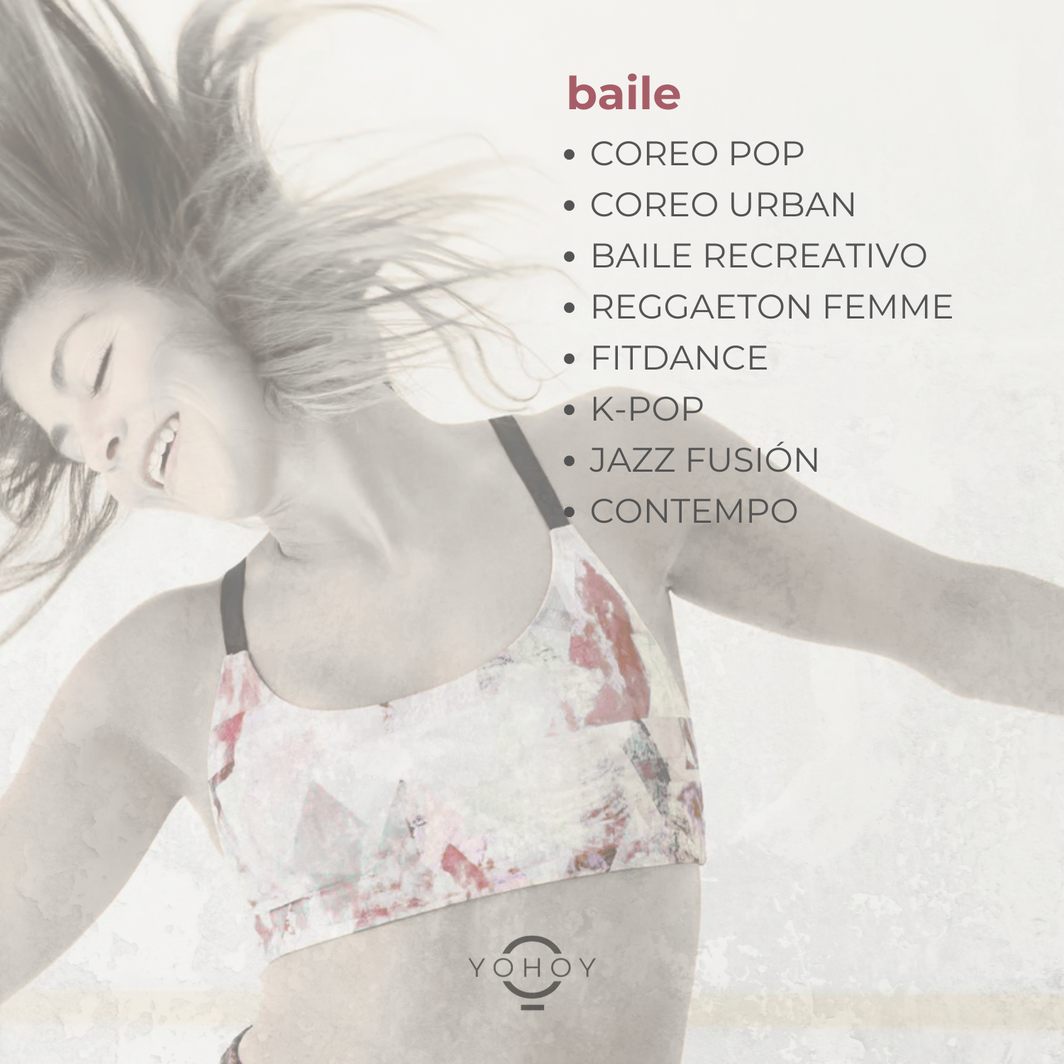 Horarios de clases presenciales PARA ADULTOS EN GBA NORTE de baile, entrenamiento y yoga en Estudio YOHOY, MARTINEZ 2025