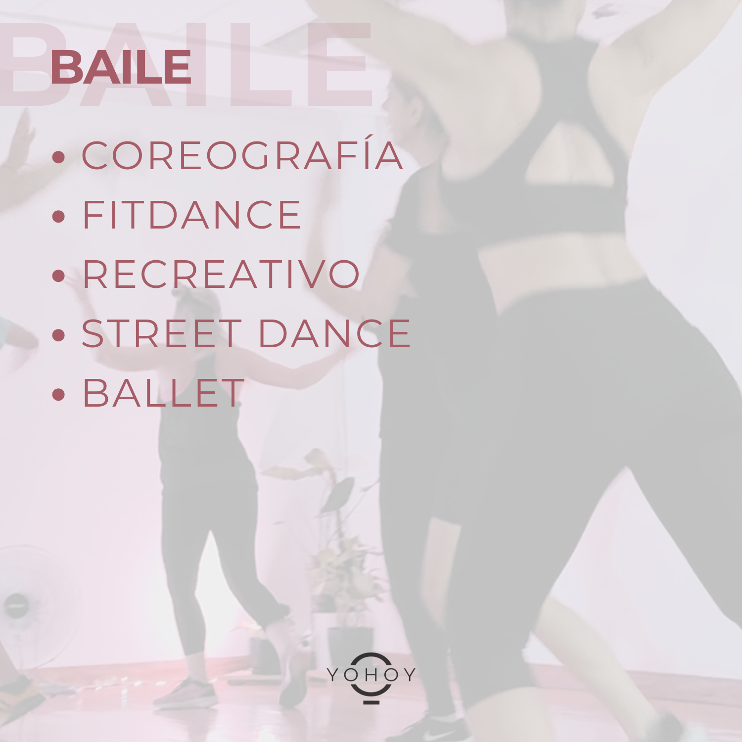 Horarios de clases presenciales PARA ADULTOS EN GBA NORTE de baile, entrenamiento y yoga en Estudio YOHOY, MARTINEZ 2025