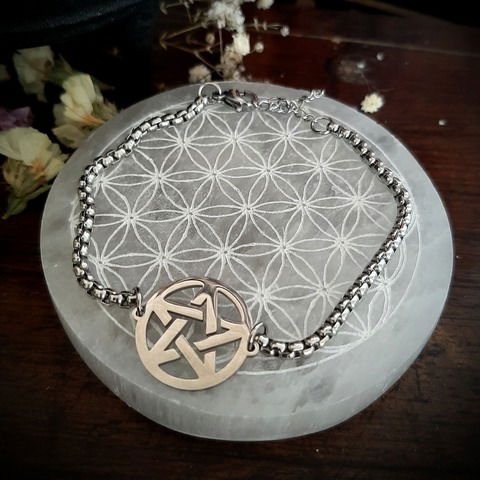 Pulsera Pentagrama, acero inoxidable