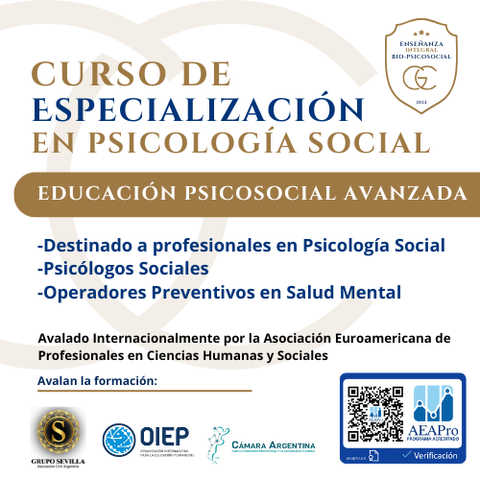 CURSO DE ESPECIALIZACIÓN EN PSICOLOGÍA SOCIAL