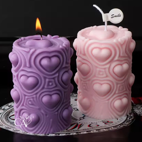 MOLDE VELON CON CORAZONES