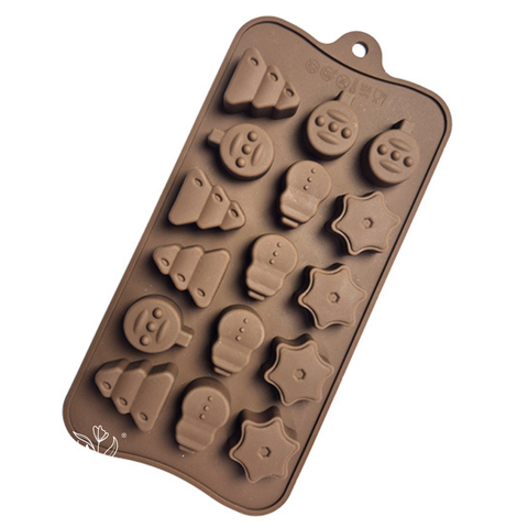 MOLDE SILICONA 16 BOMBONES NAVIDAD 