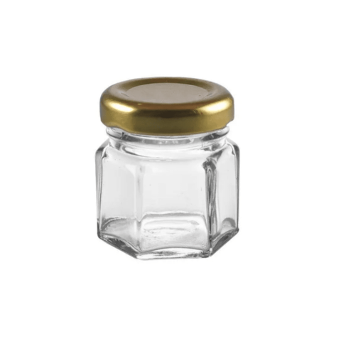 Frasco hexagonal 40 ml (tapa dorada)