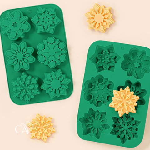 MOLDE SILICONA c/ 6 COPOS DE NIEVE