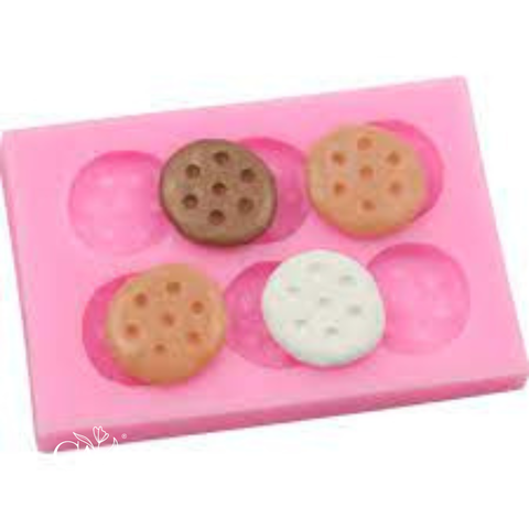 MOLDE SILICONA MINI GALLETITAS REDONDAS