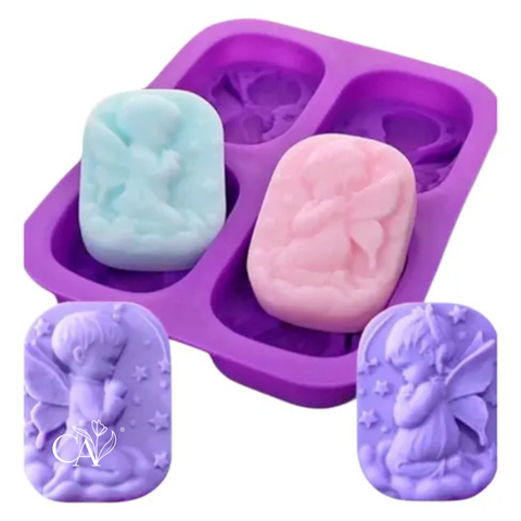 MOLDE SILICONA 4 ANGELITOS