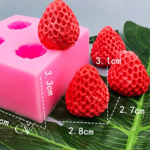 MOLDE SILICONA 4 FRUTILLAS MEDIANAS