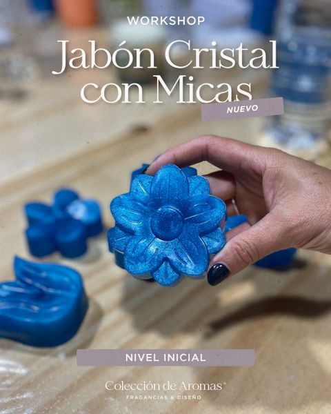 WORKSHOP PRESENCIAL: Jabón Líquido & Cristal con Micas (Nivel Inicial)