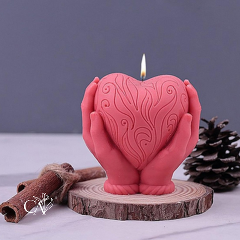 MOLDE SILICONA CORAZON ENTRE MANOS