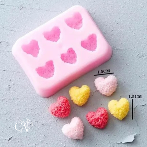 MOLDE MINI CORAZONES TEXTURADOS