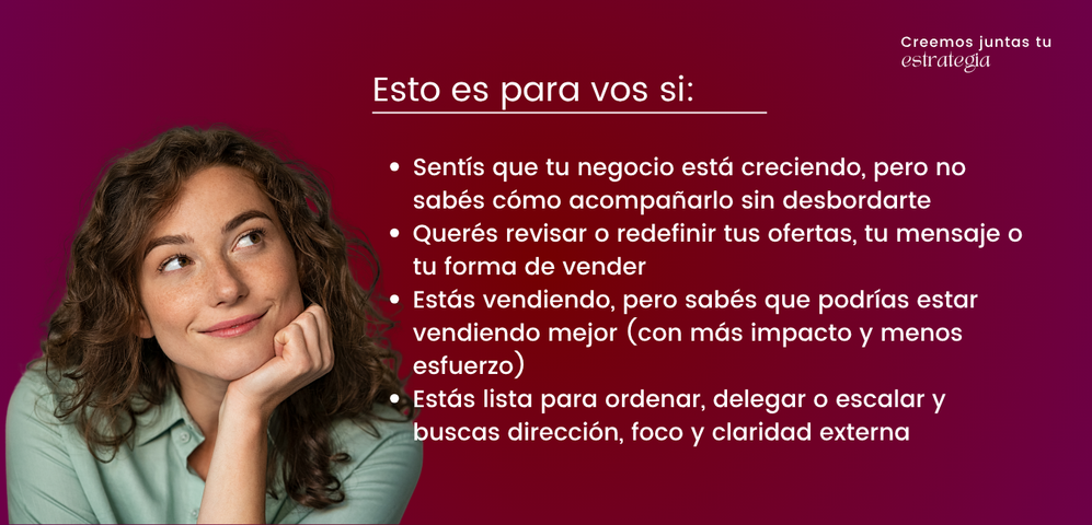 Creemos juntas tu estrategia - Asesoria 1 a 1