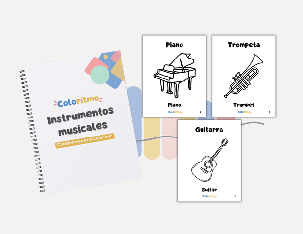 Cuaderno para colorear | Instrumentos Musicales