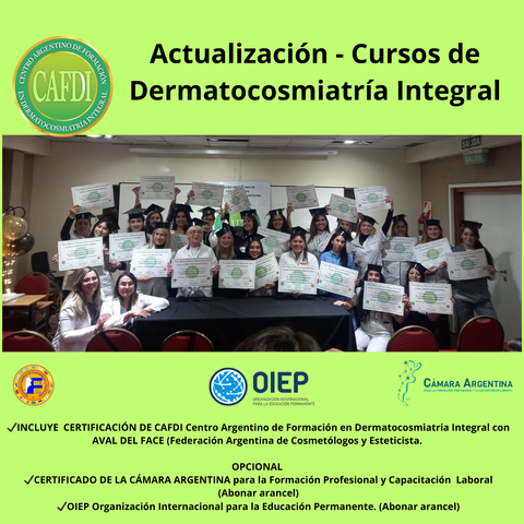 Curso de actualización en DERMATOCOSMIATRIA INTEGRAL + 1 bono de regalo!! WORKSHOP 