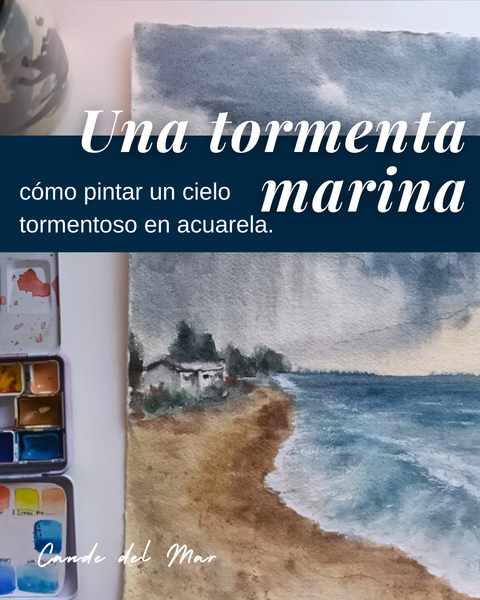Una tormenta marina- cómo pintar un cielo tormentoso en acuarela.