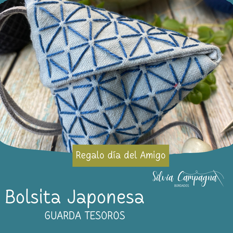 Bolsita KINCHAKU Triangular. Regalo secreto hecho a mano para el dia del amigo