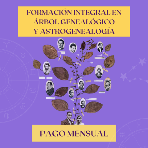 Formación en Árbol Genealógico y Astrogenealogía 2026 - Pago Mensual