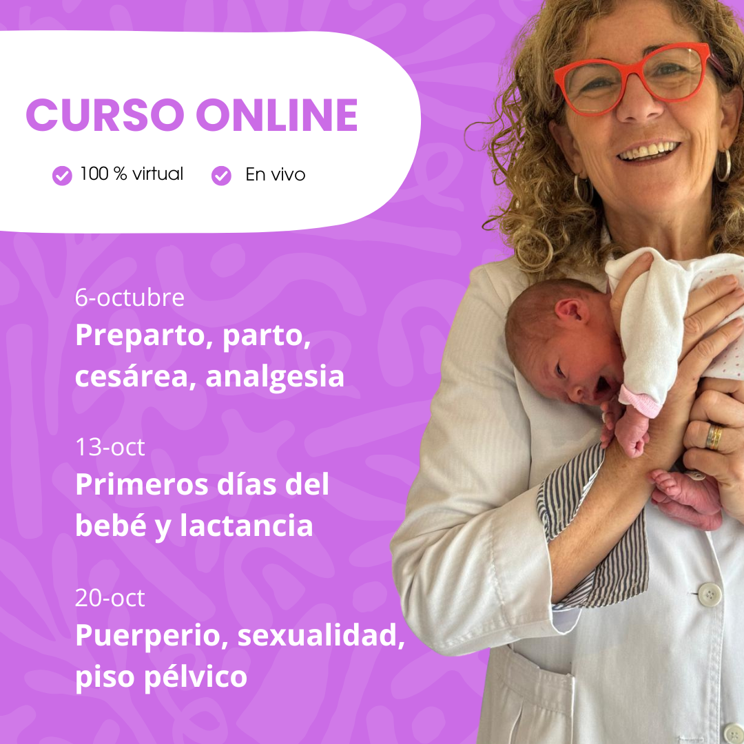 Curso online para embarazadas sobre parto, cesarea, lactancia, recién nacido, puerperio, sexualidad y piso pélvico