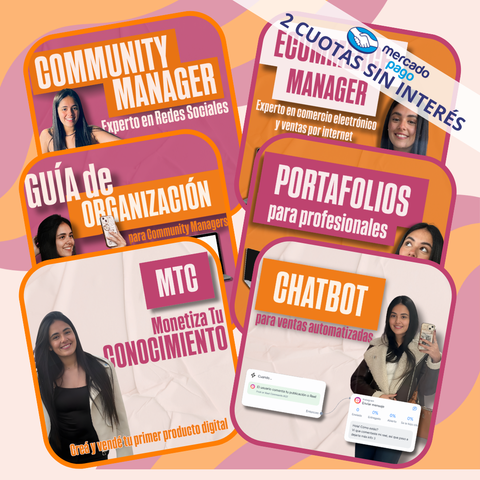 FULL COMBO EMPRENDER DIGITAL | MTC + CM + Ecommerce + Guía + Chatbot + Portafolios