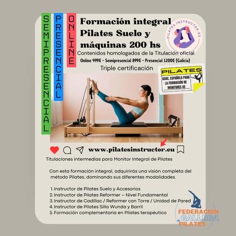 Formación Integral homologada en Pilates Suelo y Máquinas - SemiPresencial 