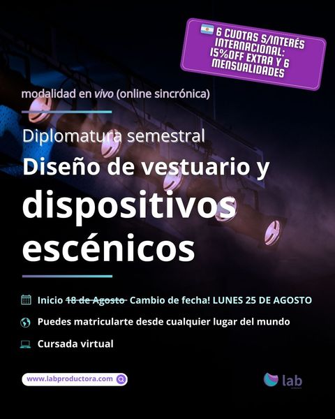 Diplomatura en diseño de vestuario y dispositivos escénicos